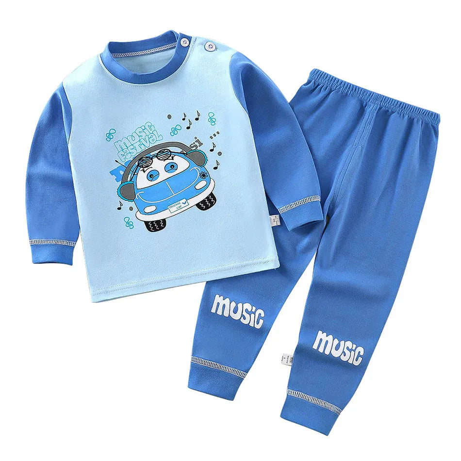 Ensemble de pyjamas en coton pour enfants, vêtements de nuit pour garçons et filles, vêtements de nuit pour enfants, vêtements de maison, vêtements de détente de dessin animé, automne et hiver