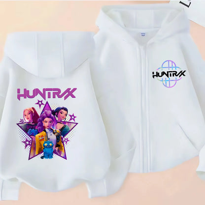Sweat à Capuche Zippé Enfant – Style K-Pop Moderne (7–12 ans)