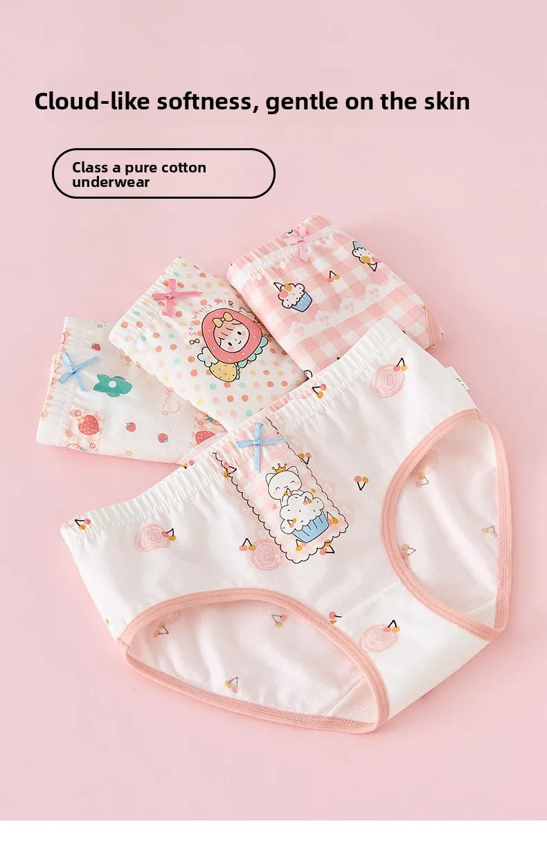 Lot de 4 Sous-Vêtements Bébé Fille en Coton Doux – Confort Petit Trésor