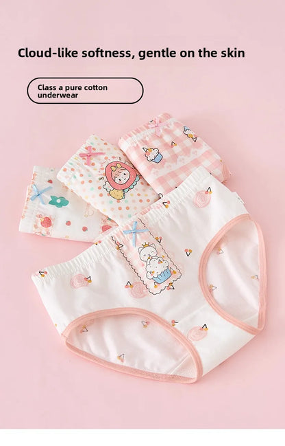 Lot de 4 Sous-Vêtements Bébé Fille en Coton Doux – Confort Petit Trésor