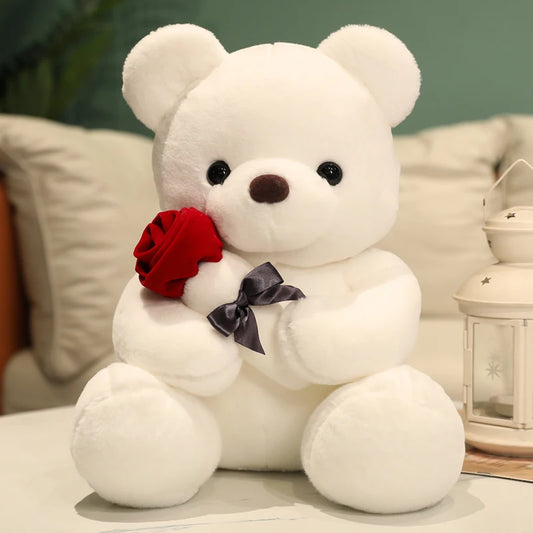 : Ours en Peluche Kawaii avec Roses – Cadeau Saint-Valentin
