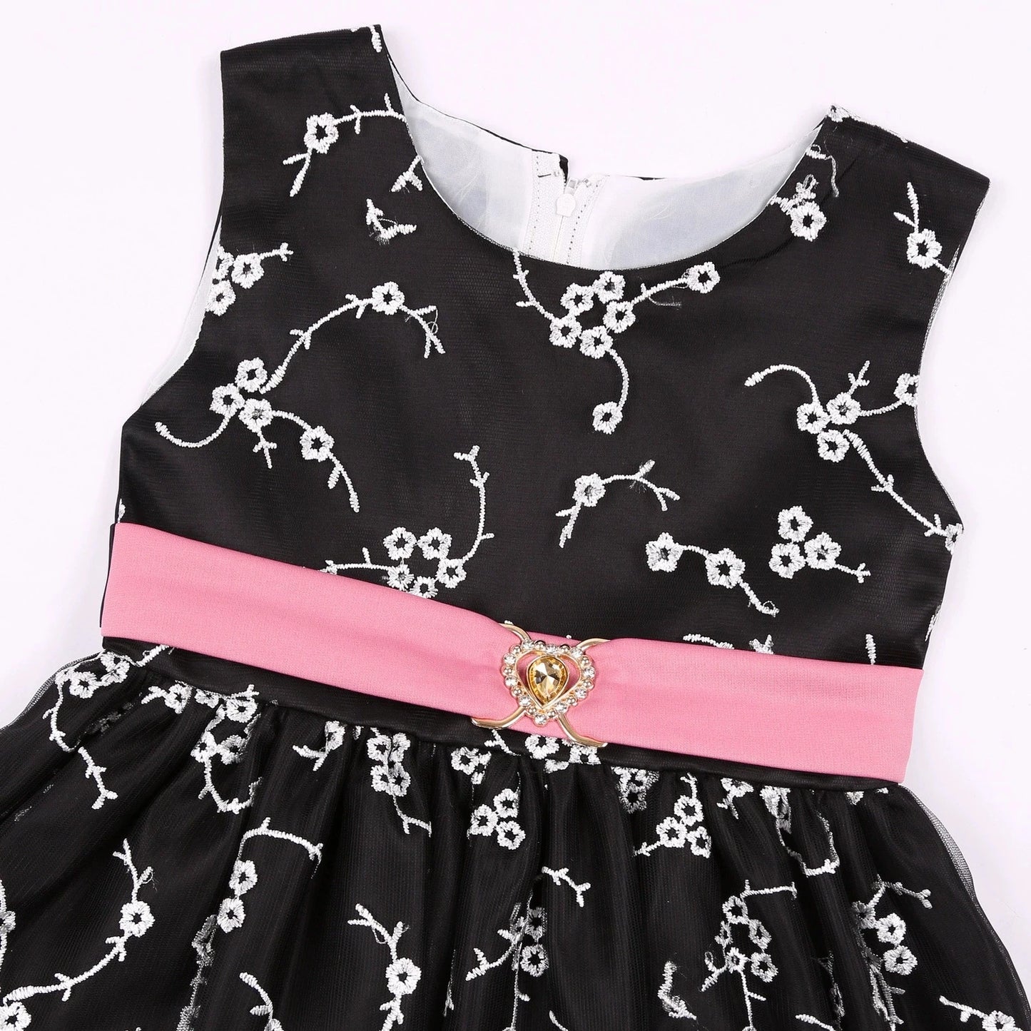 Robe Princesse Fille 2 Pièces (Robe + Veste) – Noir & Rose | Cérémonie, Anniversaire, Piano (5–14 ans)