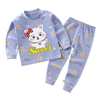 Ensemble de pyjamas en coton pour enfants, vêtements de nuit pour garçons et filles, vêtements de nuit pour enfants, vêtements de maison, vêtements de détente de dessin animé, automne et hiver
