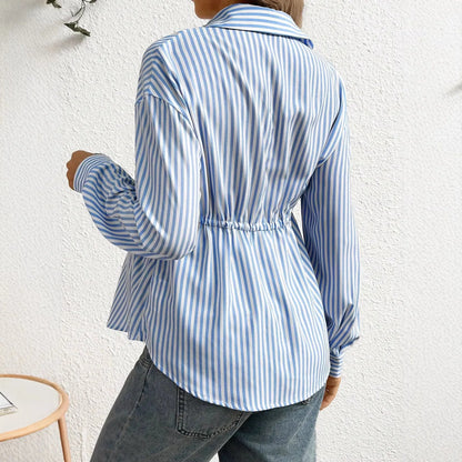 Chemise de maternité élégante à rayures – Haut grossesse chic et confortable avec ceinture | Collection Maman