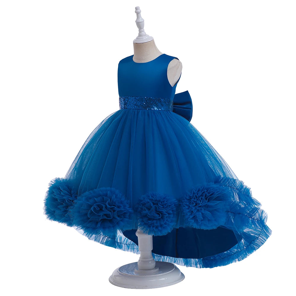 Robe Princesse Fille Traîne Tulle – Cérémonie, Mariage, Anniversaire & Noël (2–10 ans)