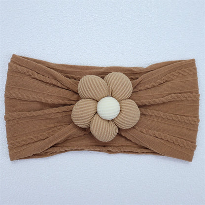 Bandeau Bébé Fille en Nylon Doux avec Fleur – Accessoire Nouveau-né
