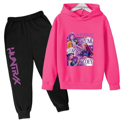 Ensemble Sweat à Capuche & Pantalon Enfant – Style K-Pop Demon Hunters (Ados)   14+