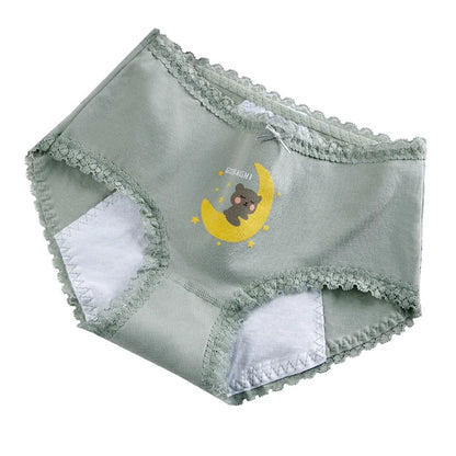 Slips courts en coton pour filles, pantalons physiologiques anti-fuite en dentelle, pour adolescents de 3 à 18 ans, nouvelle collection 2024