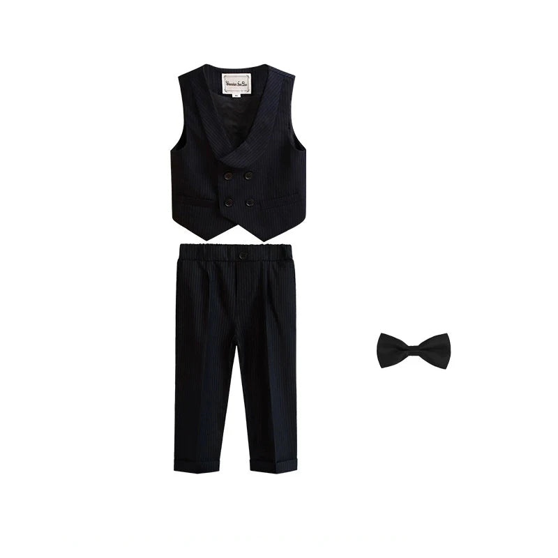 Costume gilet pour enfants printemps été garçons robe de mariée premier anniversaire de bébé garçon Costume de spectacle de piano enfants gilet pantalon