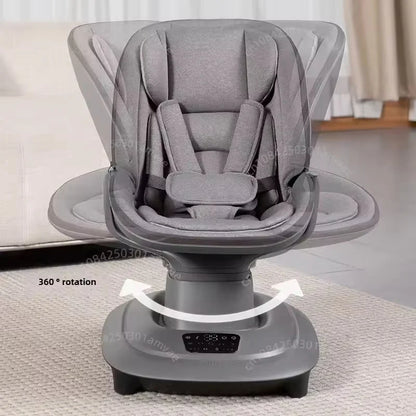 Chaise apaisante électrique connectée pour bébé – Transat à bascule de luxe avec application mobile (0–36 mois)