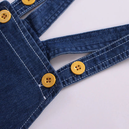 Salopette d’Été Bébé Garçon – Short en Denim avec Ourson