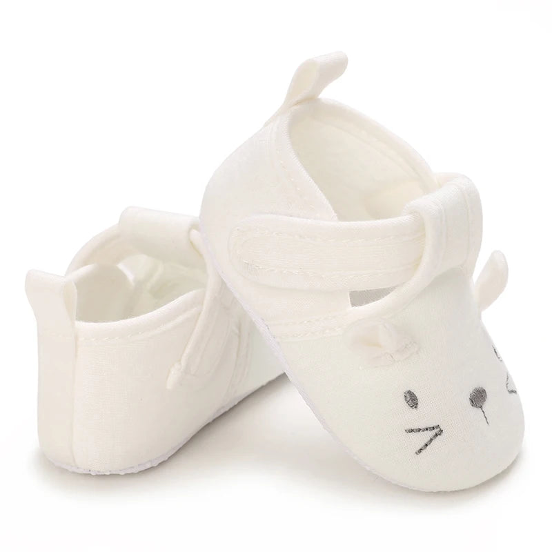 Chaussures premiers pas bébé fille – Semelle souple antidérapante – Fermeture scratch (0–12 mois)