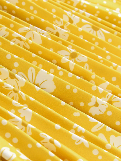 Robe d’été jaune fleurie – Fille