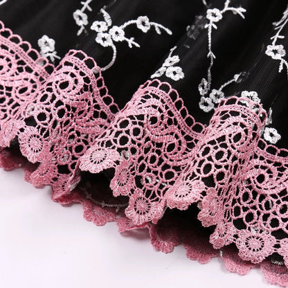 Robe Princesse Fille 2 Pièces (Robe + Veste) – Noir & Rose | Cérémonie, Anniversaire, Piano (5–14 ans)