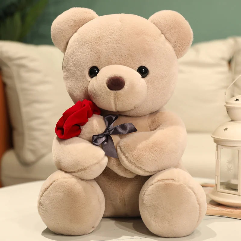 : Ours en Peluche Kawaii avec Roses – Cadeau Saint-Valentin