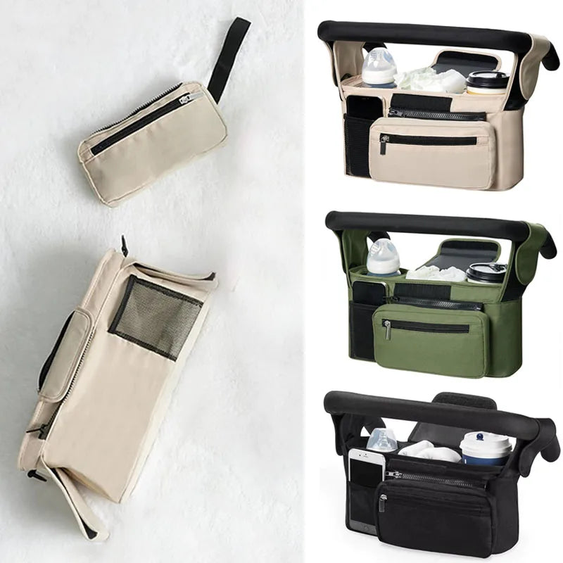 Sac Organisateur de Poussette Bébé – Grande Capacité avec Porte-Biberon et Poches Multifonctions