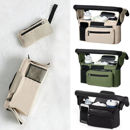Sac Organisateur de Poussette Bébé – Grande Capacité avec Porte-Biberon et Poches Multifonctions