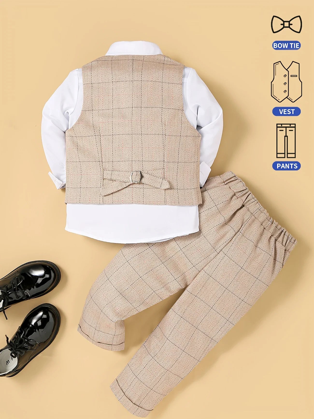 Tenue de mariage pour garçon à fleurs, gilet formel pour enfants, pantalon avec nœud papillon, tenue 3 pièces, Suti pour hôte de Piano, spectacle vocal