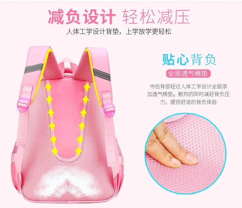 Sac à dos scolaire ergonomique pour fille – Cartable primaire style coréen japonais avec motifs mignons