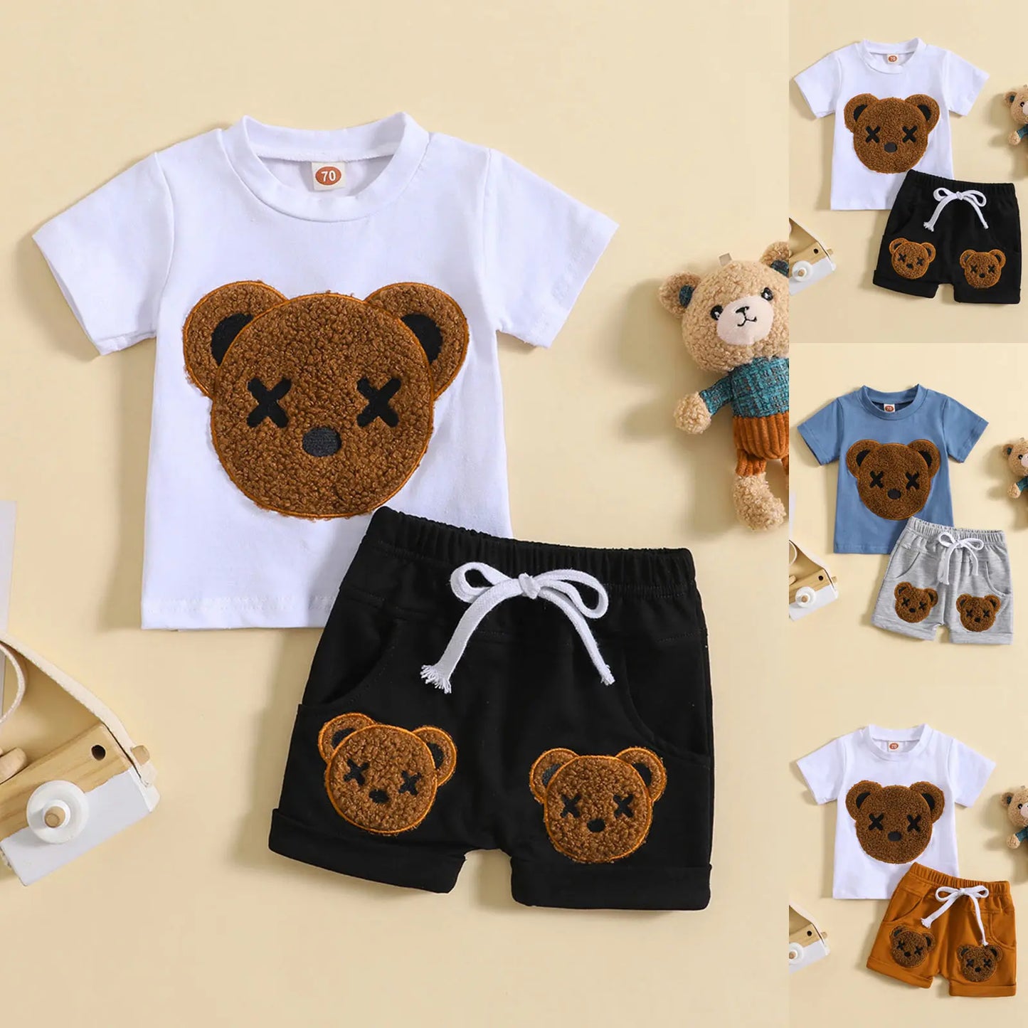 Ensemble Bébé Ourson 2 Pièces – Haut Confort & Bas Assorti Décontracté