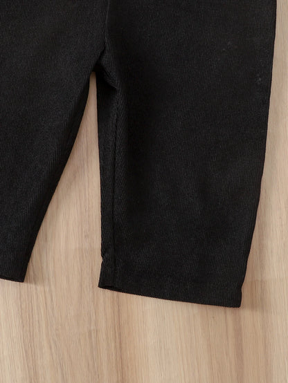 Salopette d’hiver bébé en velours côtelé – Chaude, douce et confortable, motif ourson