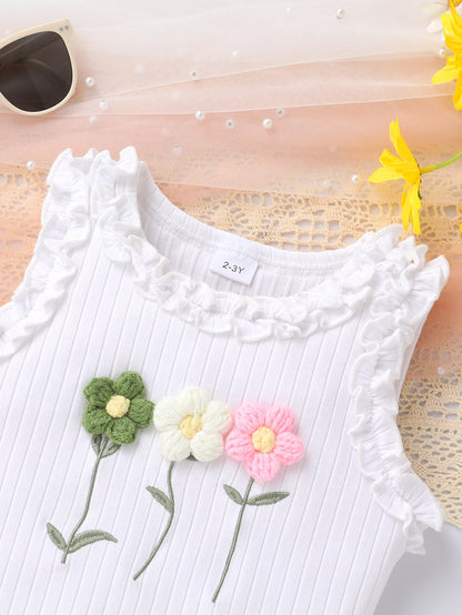 Ensemble Été Petite Princesse – Haut Fleuri & Short Élégant