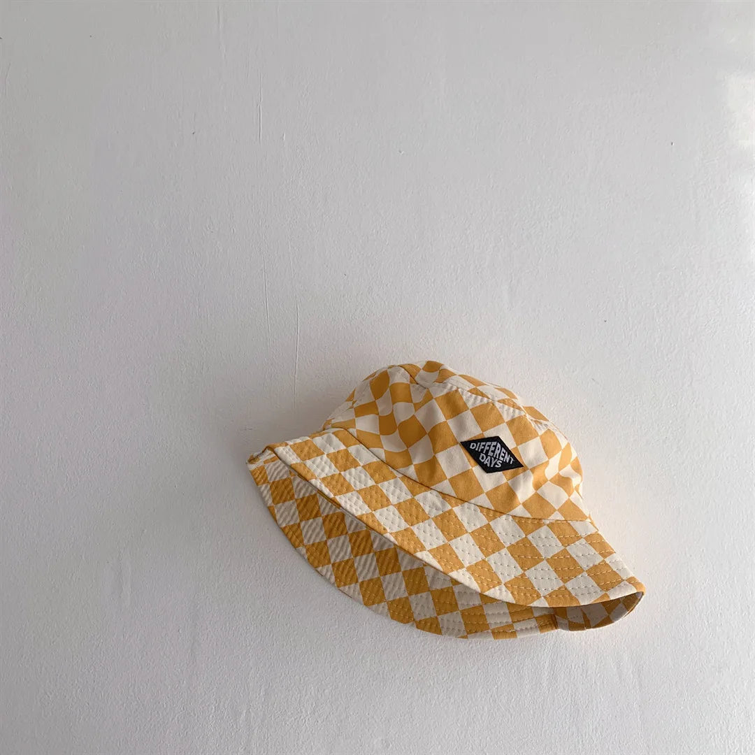 Bob Bébé & Enfant à Motif Damier – Chapeau Léger et Stylé pour le Soleil (Garçon & Fille)