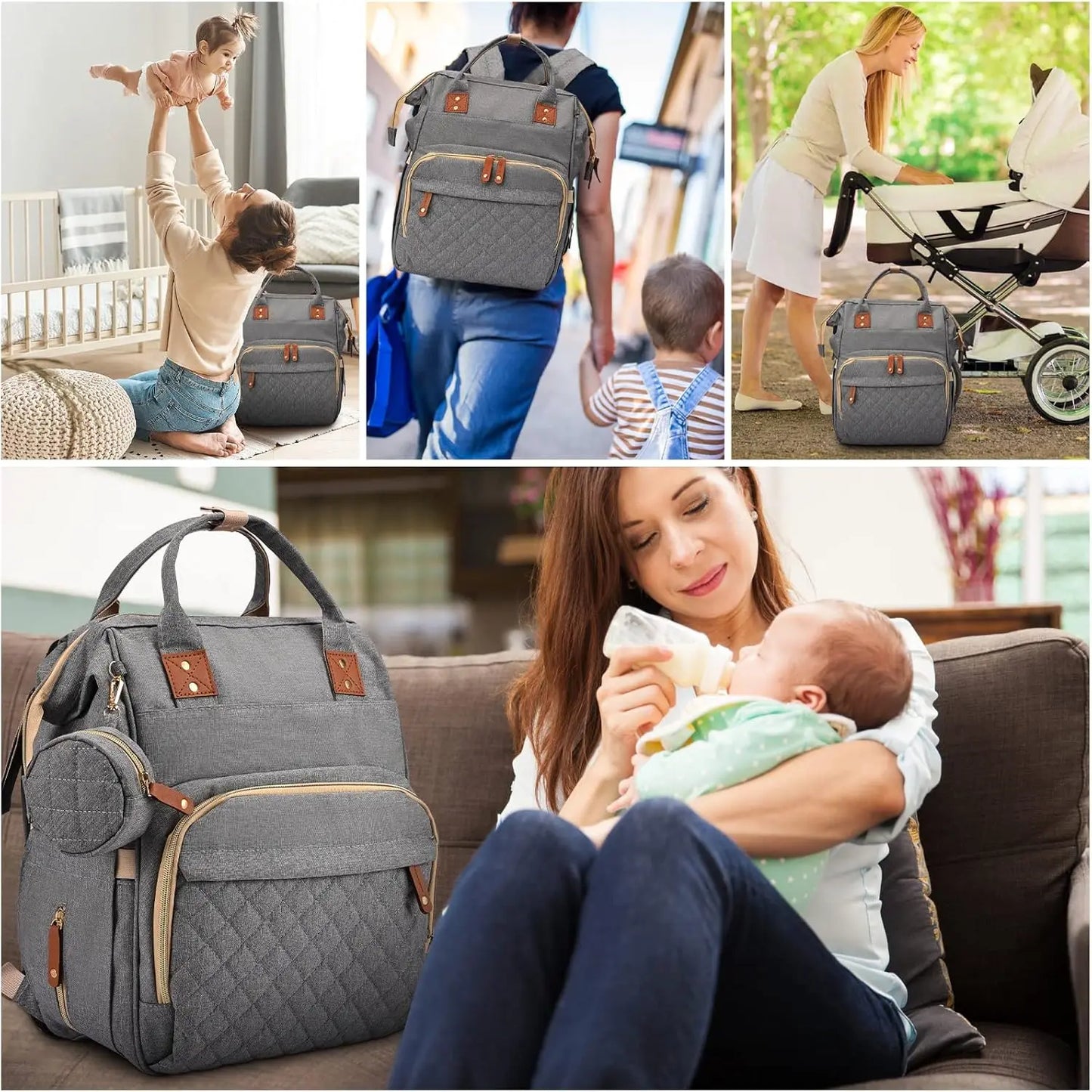 Sac à Dos Bébé Multifonction avec Lit Pliant – Grande Capacité 35L