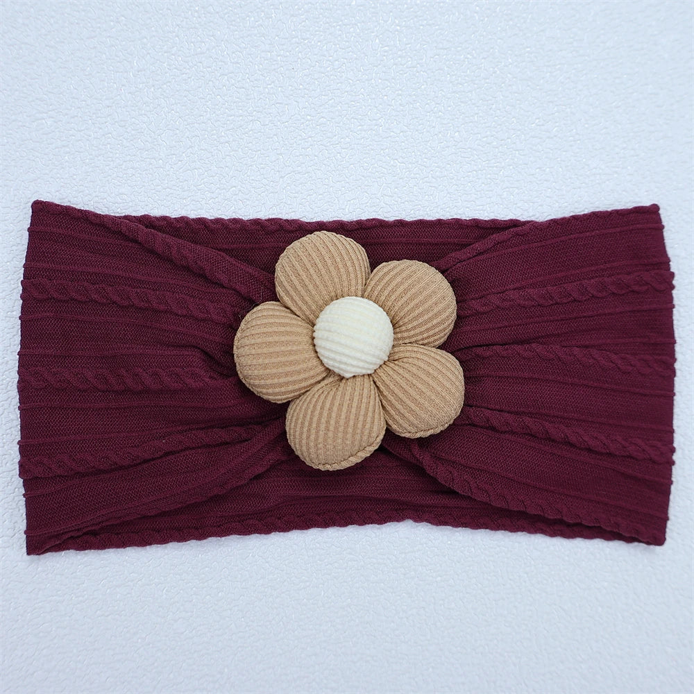 Bandeau Bébé Fille en Nylon Doux avec Fleur – Accessoire Nouveau-né