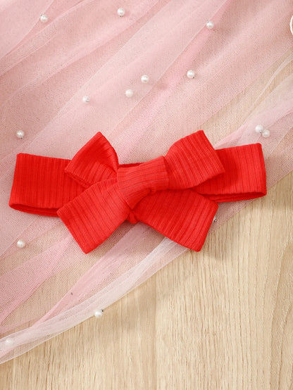 Robe d’été bébé fille à bretelles – Motif cœur et éléphant mignon