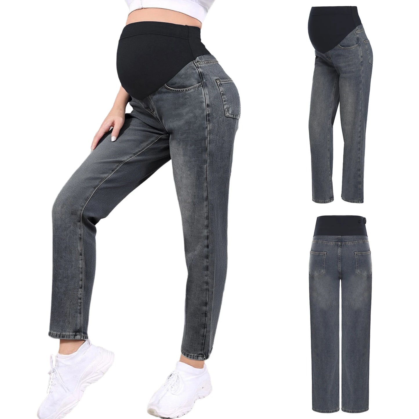 Jean Maternité Confort Absolu – Taille Haute avec Soutien Évolutif