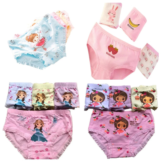 Lot de 4 Culottes Fille en Coton Doux – Confort Petit Trésor