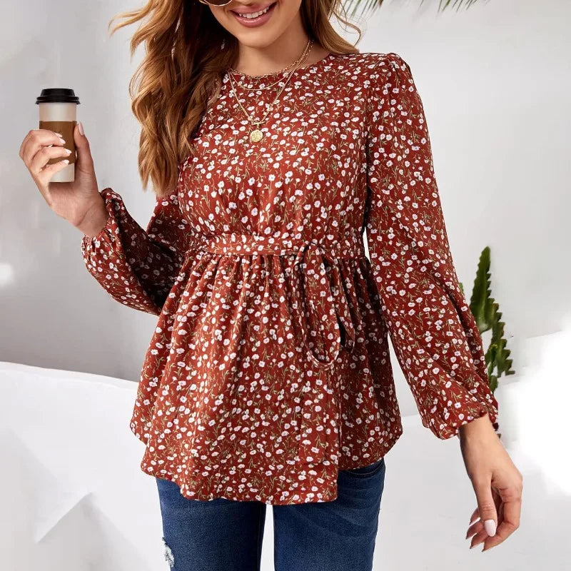 Chemisier de Maternité Fleuri Élégant – Confort Chic pour Future Maman
