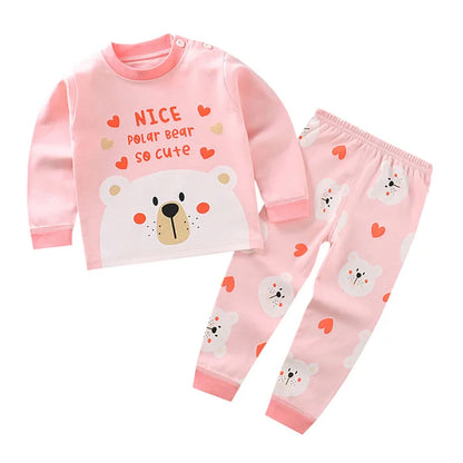 Pyjama Enfant Coton 2 Pièces – Haut Manches Longues + Pantalon (Unisexe, 4–6 ans)