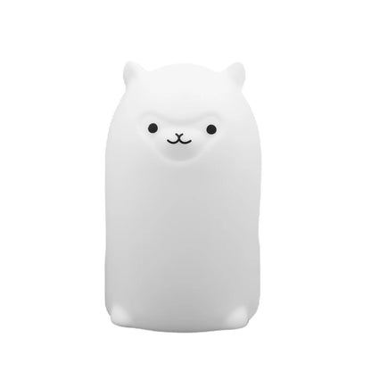 Veilleuse Alpaga Lumineux™ – Lampe LED RGB Tactile Rechargeable en Silicone Doux pour Bébé