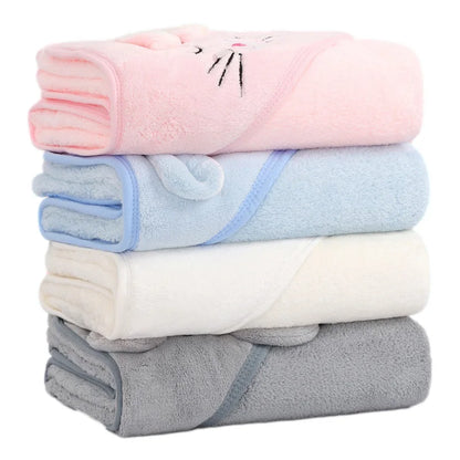 Serviettes de bain pour bébé, animaux de dessin animé, douces, à capuche, pour nouveau-né, couverture, peignoir pour tout-petits, lange d'emmaillotage chaud pour garçons et filles
