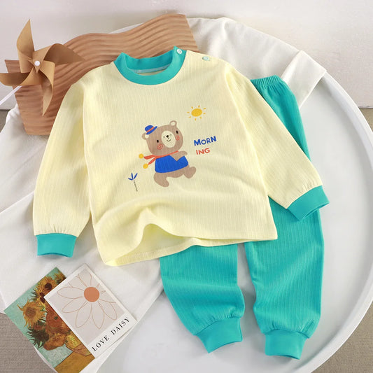 Pyjama enfant en coton à motifs animés – Confort doux pour filles et garçons