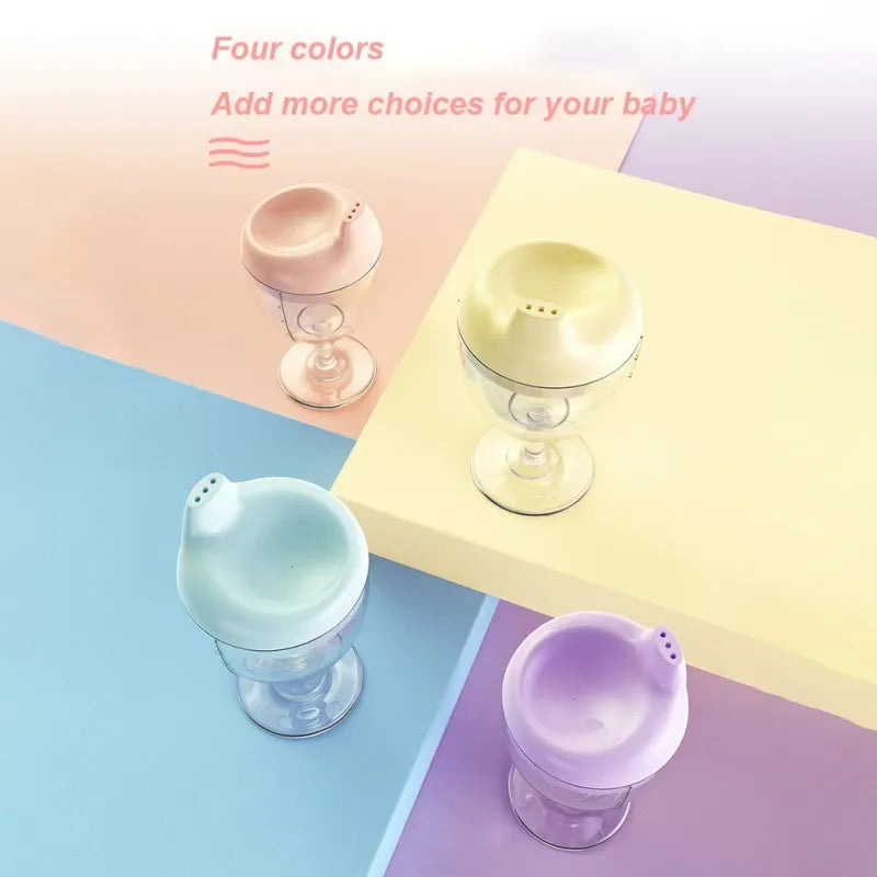 Novelty Wine Glass Shaped Sippy Cup with Lid 150ml Baby Learning Drinking Bottle Kids Toldder Nursing Bottle Infant Feeding Cups