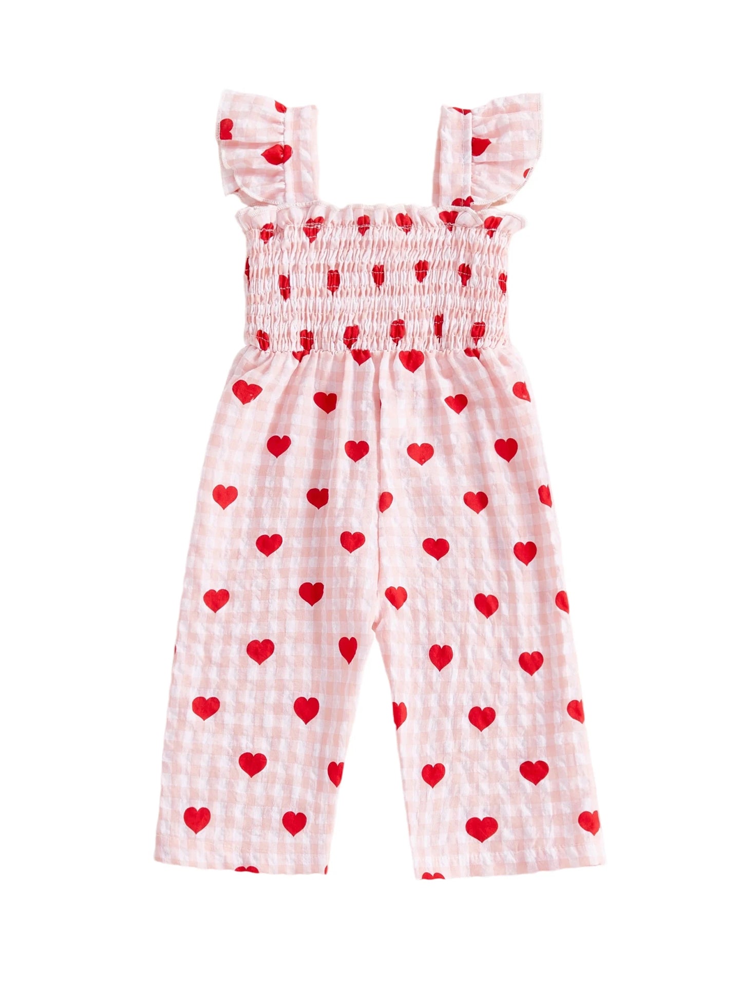 Combinaison bébé à cœurs – Fille (1–3 ans)