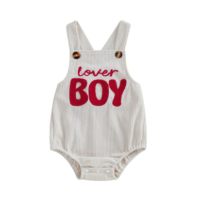 Barboteuse Bébé Garçon Saint-Valentin – “Love Boy” Sans Manches