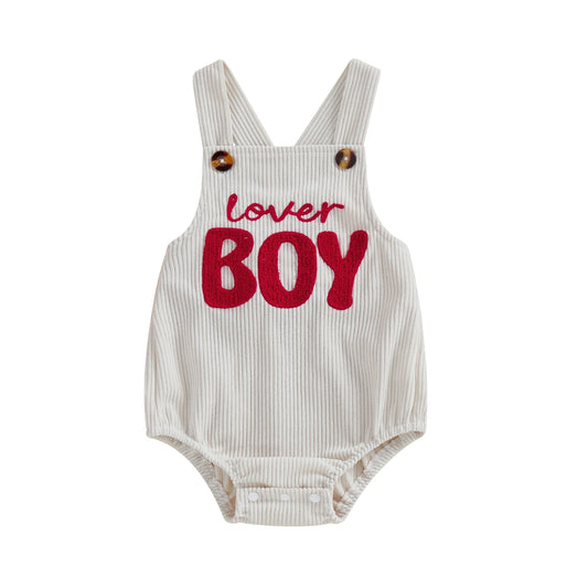 Barboteuse Bébé Garçon Saint-Valentin – “Love Boy” Sans Manches