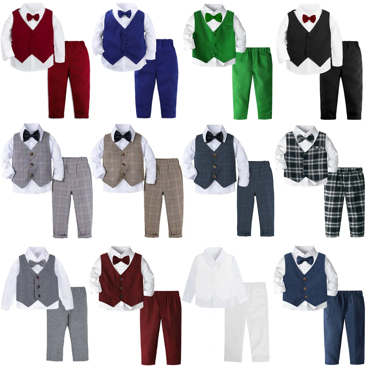 Ensemble de costumes pour bébés garçons, Blazer pour tout-petits, costumes de mariage pour nourrissons, tenue de baptême, smoking, ensembles de vêtements formels de noël pour enfants