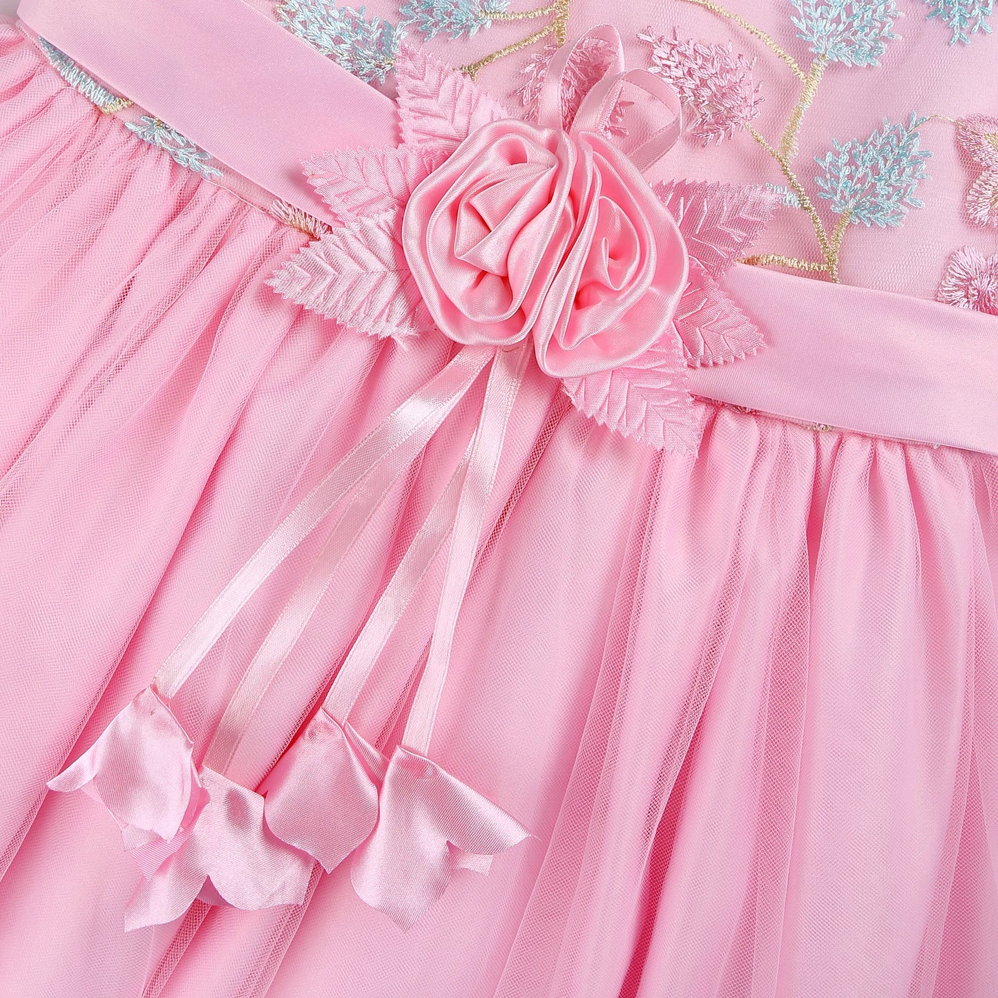 Robe Princesse Fille en Tulle Brodé – Cérémonie, Anniversaire, Mariage & Noël (2–10 ans)