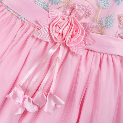 Robe Princesse Fille en Tulle Brodé – Cérémonie, Anniversaire, Mariage & Noël (2–10 ans)