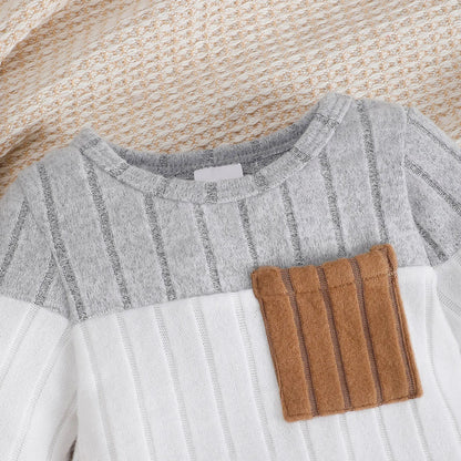 Ensemble Bébé 3 Pièces Doux & Élégant – Body, Pantalon & Bonnet