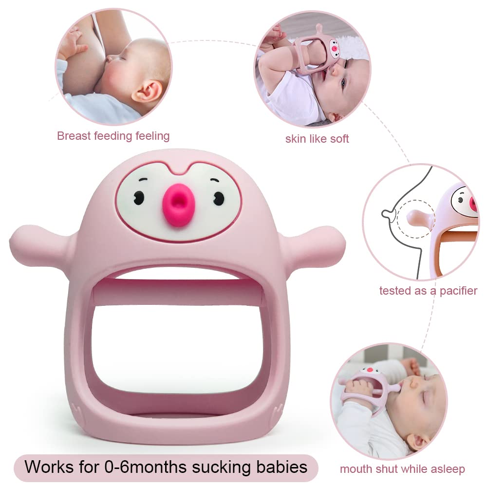 Anneau de dentition bébé en silicone – Prise facile anti-chute – Sans BPA – Doux et sécuritaire