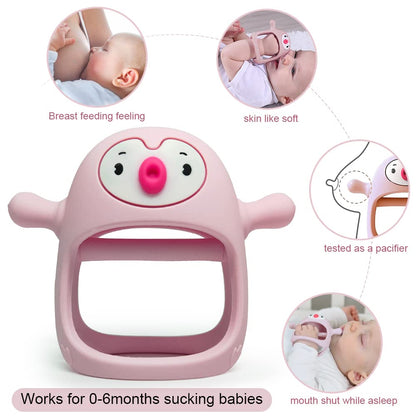 Anneau de dentition bébé en silicone – Prise facile anti-chute – Sans BPA – Doux et sécuritaire