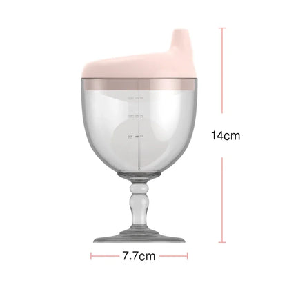 Novelty Wine Glass Shaped Sippy Cup with Lid 150ml Baby Learning Drinking Bottle Kids Toldder Nursing Bottle Infant Feeding Cups