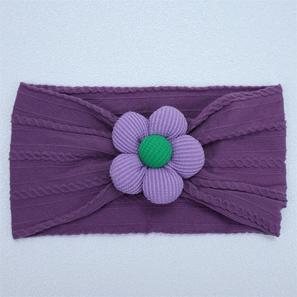Bandeau Bébé Fille en Nylon Doux avec Fleur – Accessoire Nouveau-né
