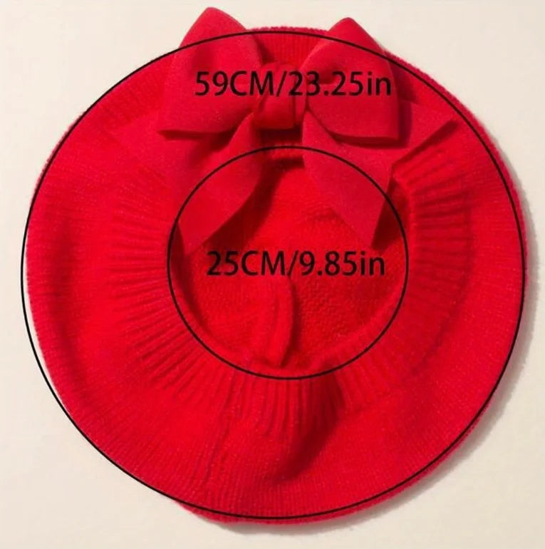 Béret bébé avec grand nœud – Chapeau élégant pour nouveau-né et petite fille